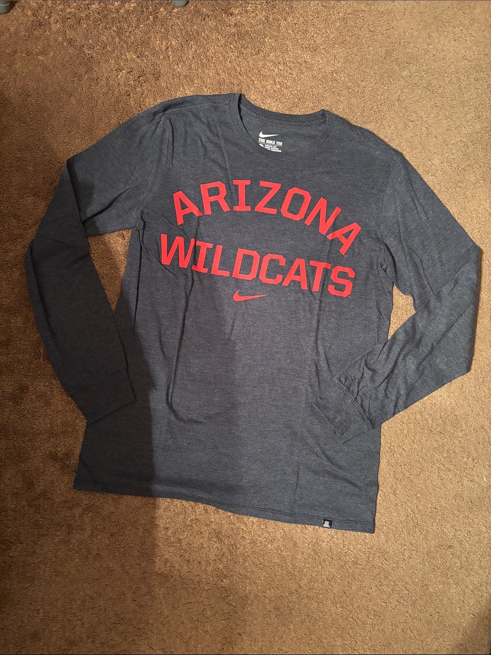 Nike Arizona Wildcats Long Sleeve Tee - Navy Blue with Red